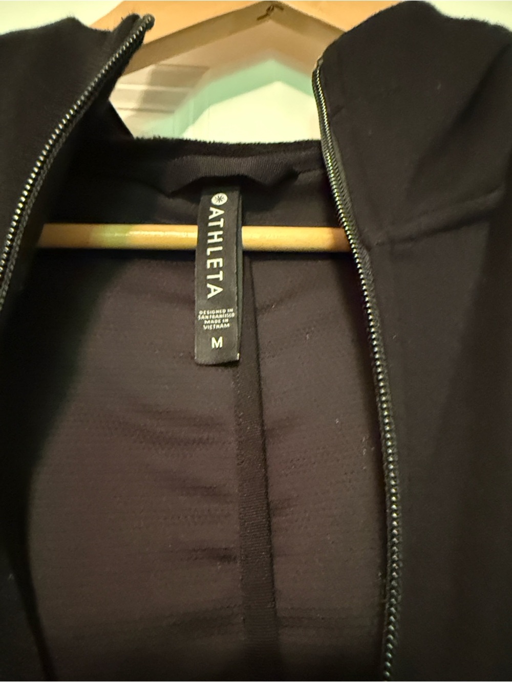 Athleta Black Long Utility Jacket with Hood - Picture 2 of 3